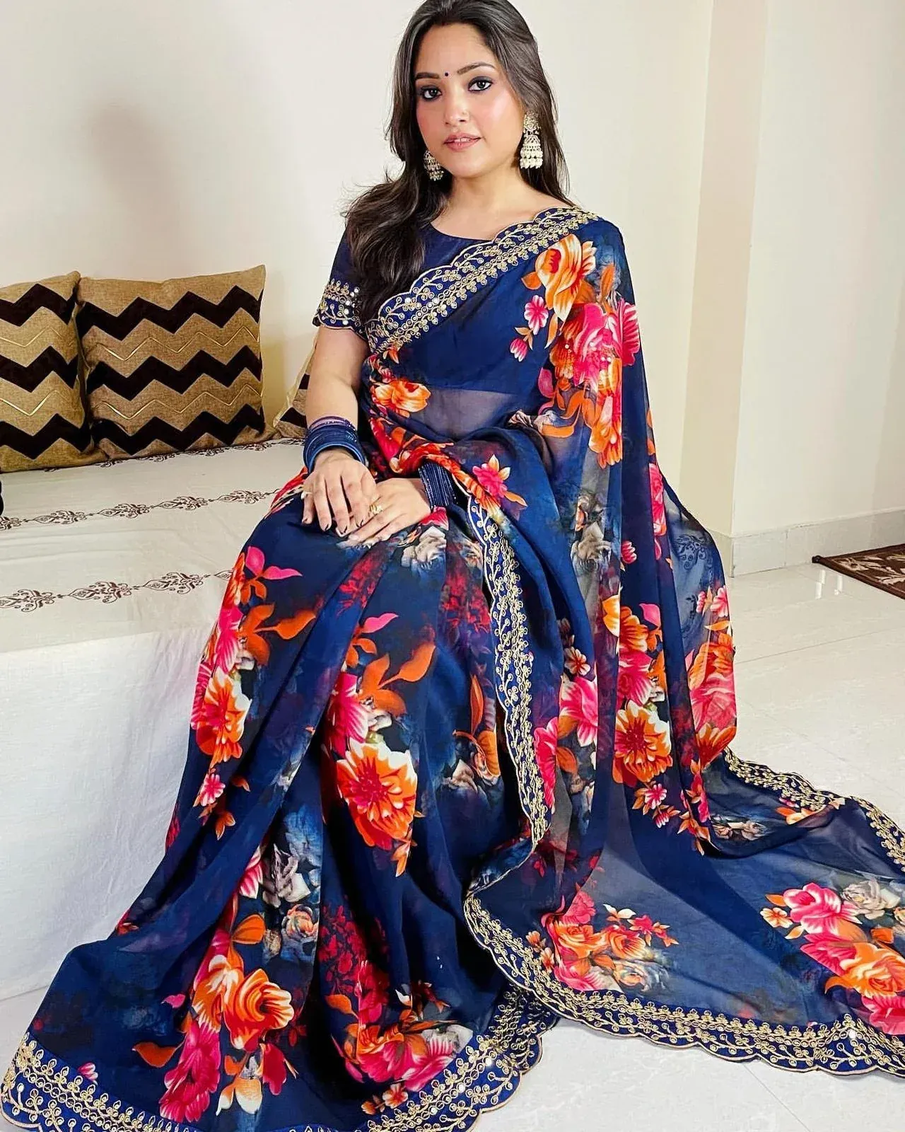 Chiffon Floral Printed Saree