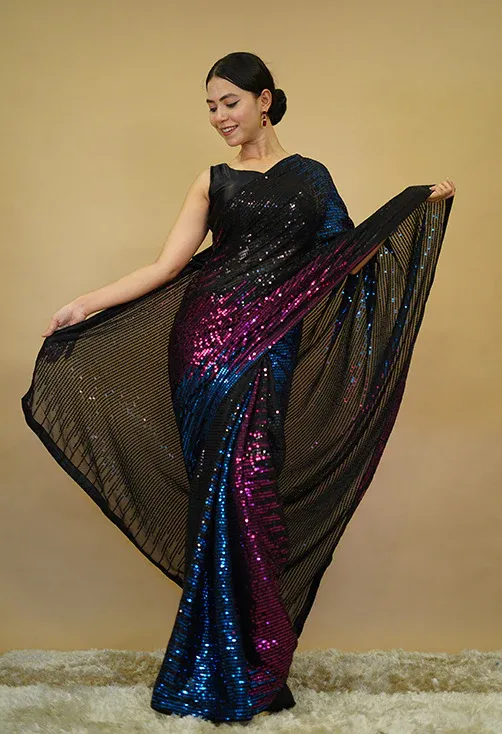 Georgette Sequin Party Saree