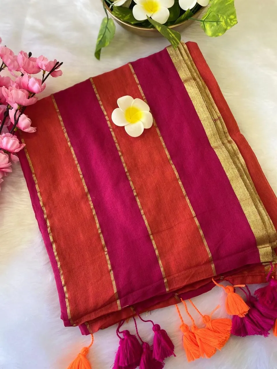 120 count Mulcotton Saree