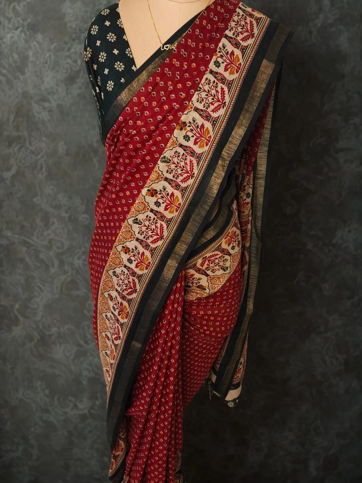 Red Mul Cotton Saree