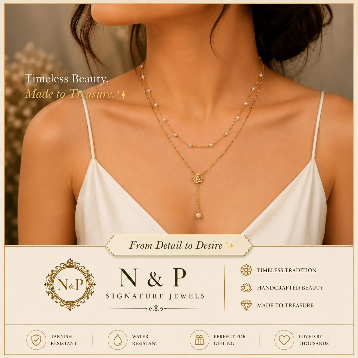 Pearl Blossom Layered Necklace