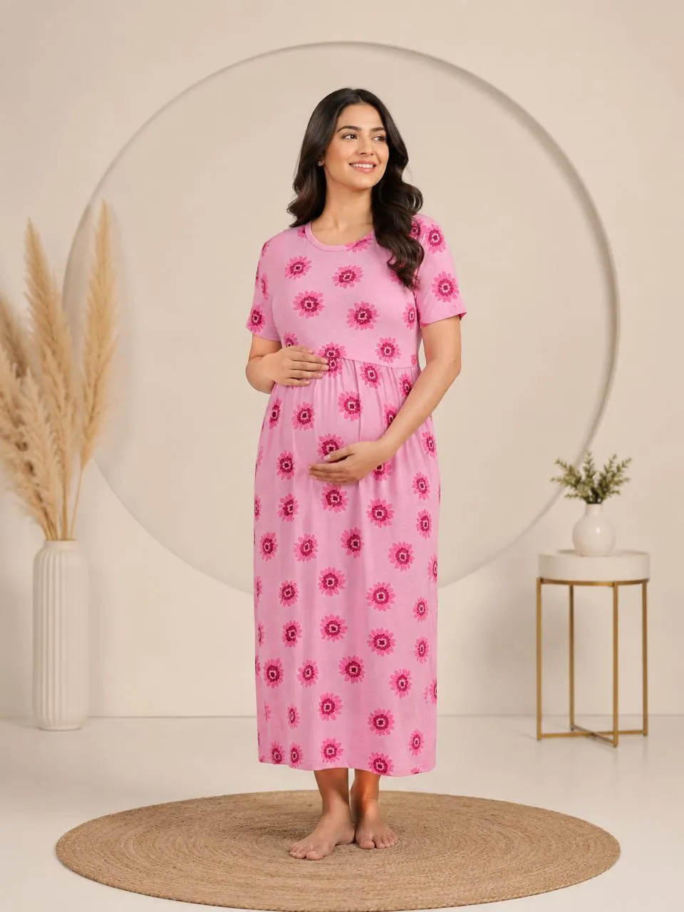 Maternity Zipless Feeding Dress - ZFD014