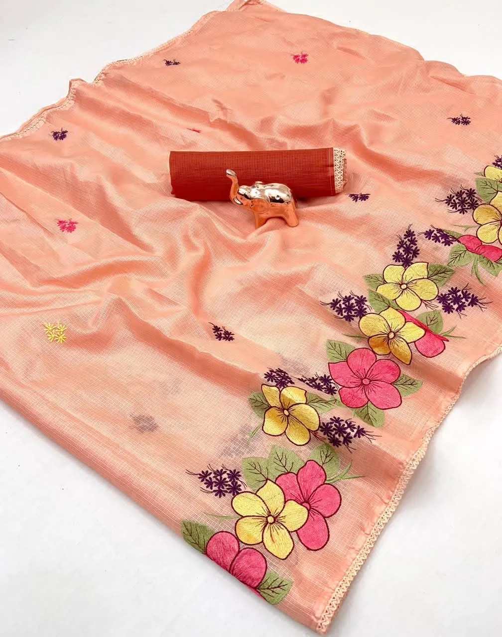 Kota doriya apricot saree