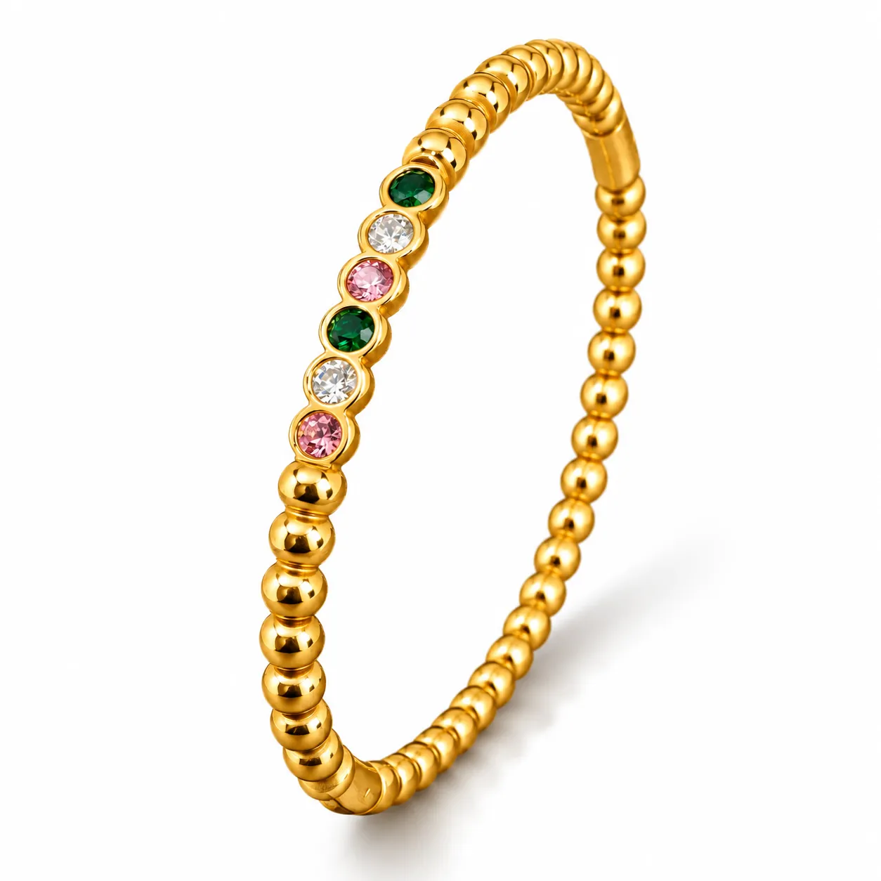 Multicolour Gemstone Bead Kada Bracelet