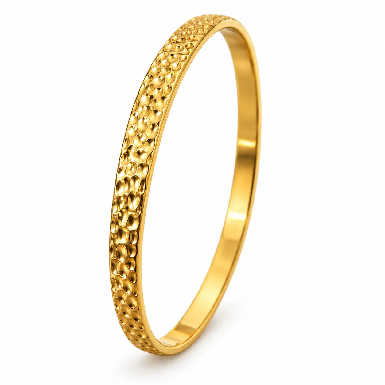 Textured Gold Tone Bangle